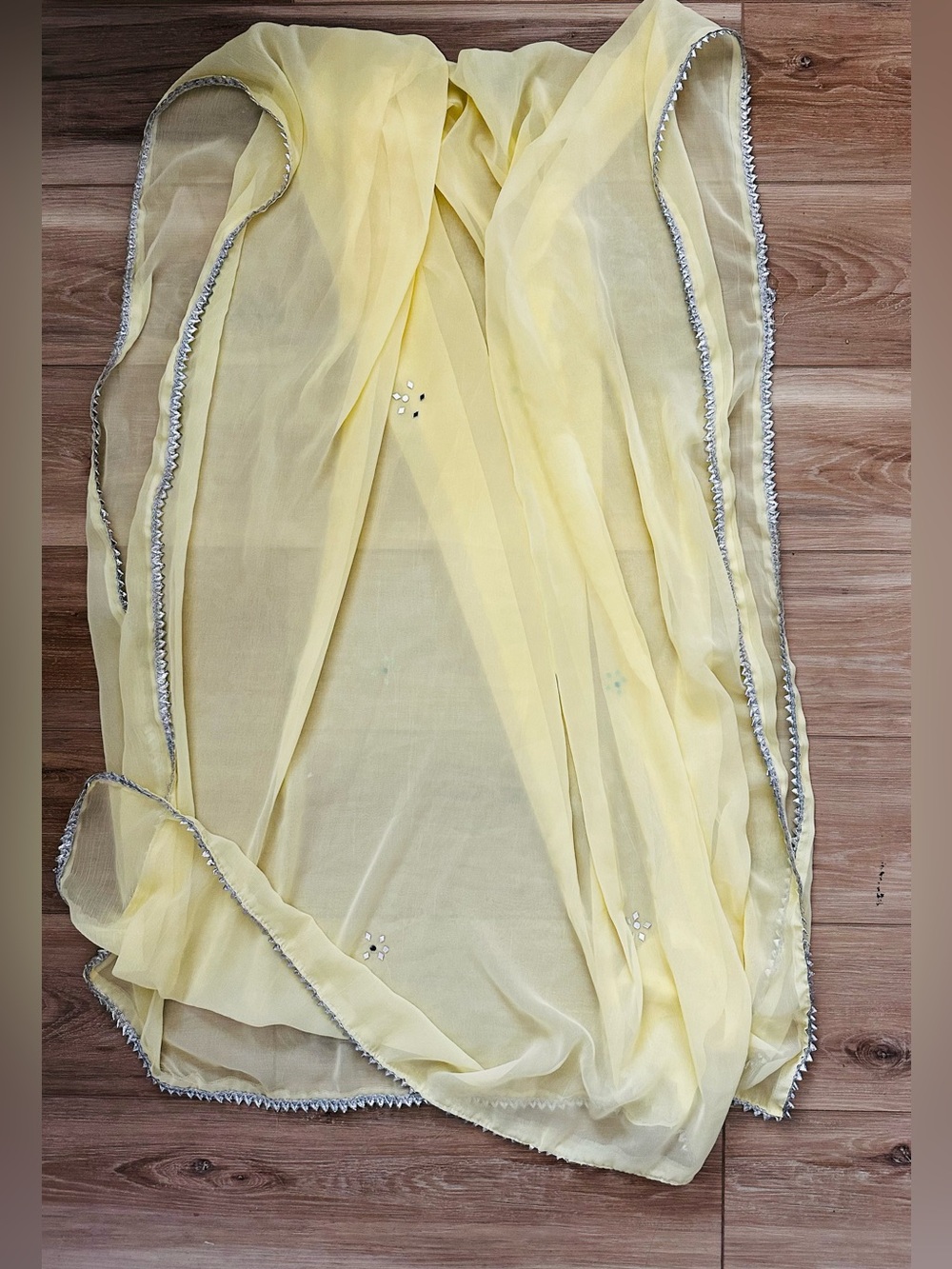 Dupatta Handmade Yellow Chiffon